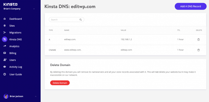 Kinsta DNS