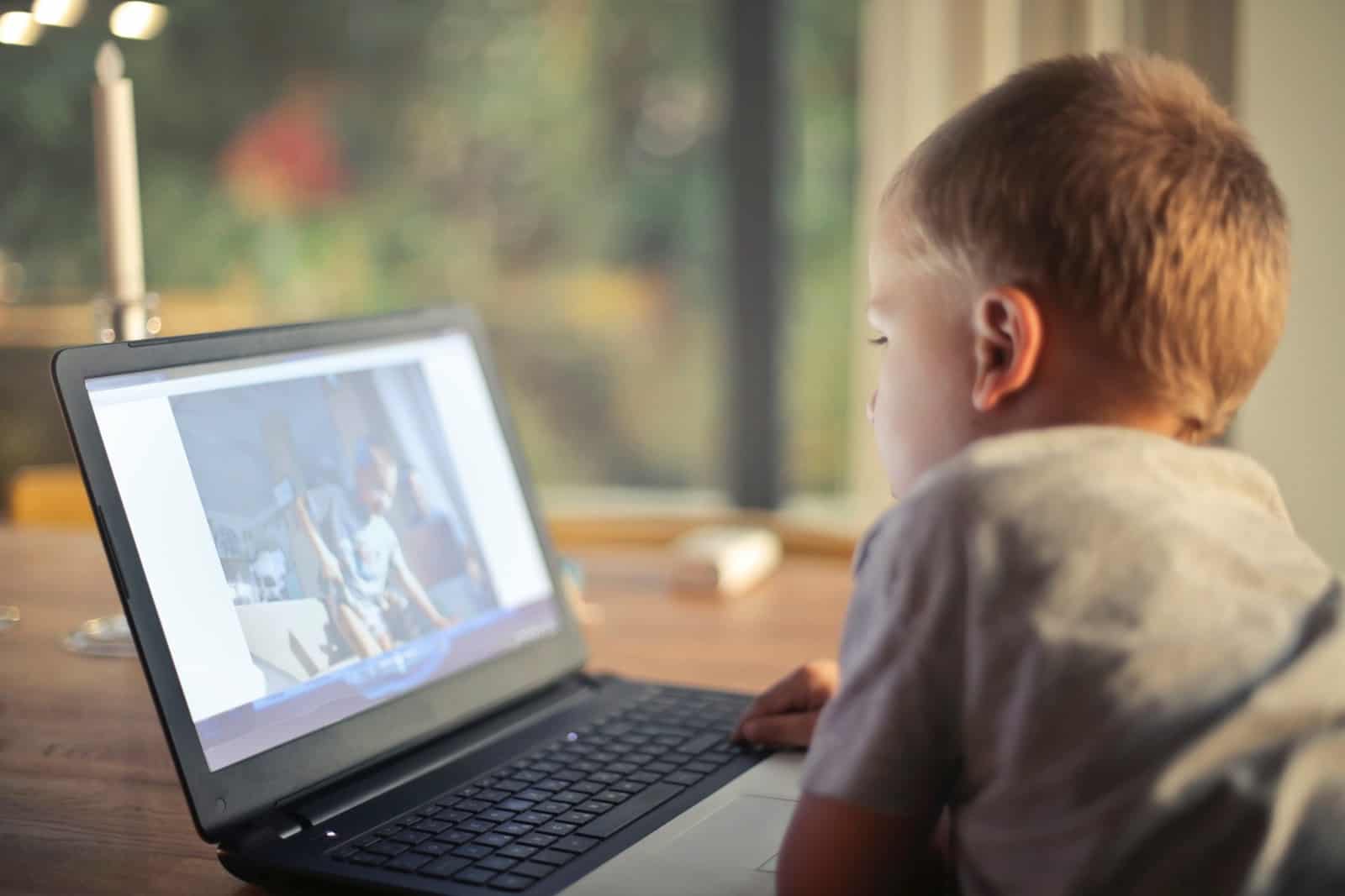 Boy watching a video