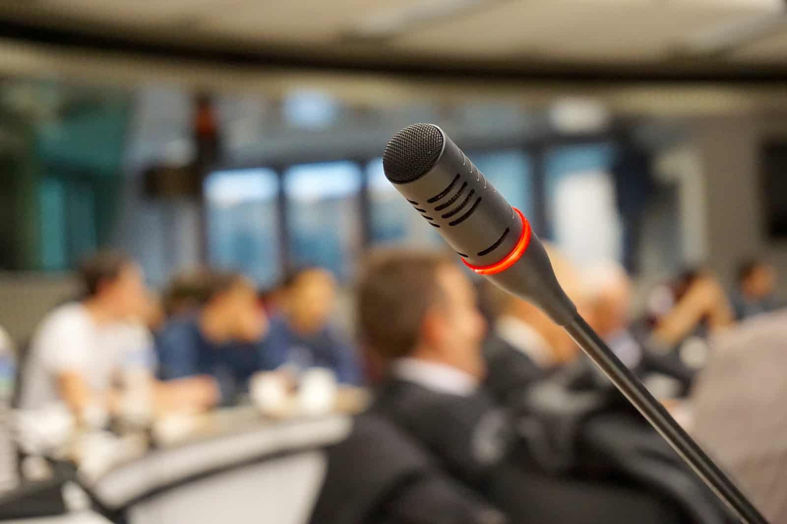 microphone at the conference