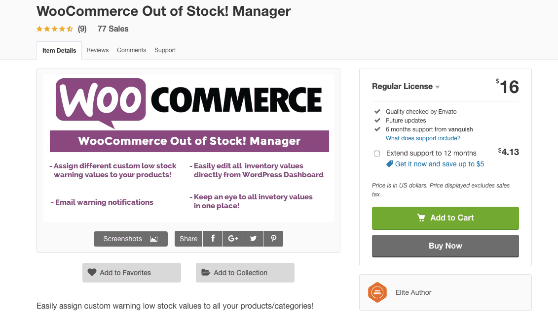 Woocommerce out of Stock manager