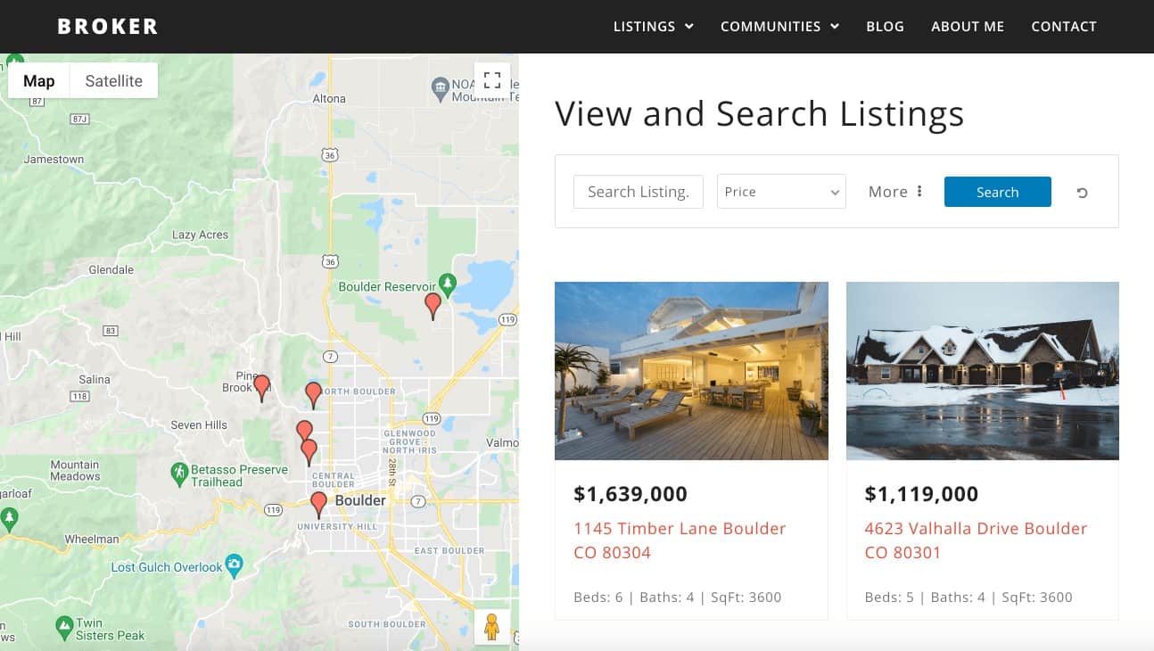 WPRealEstate search interface