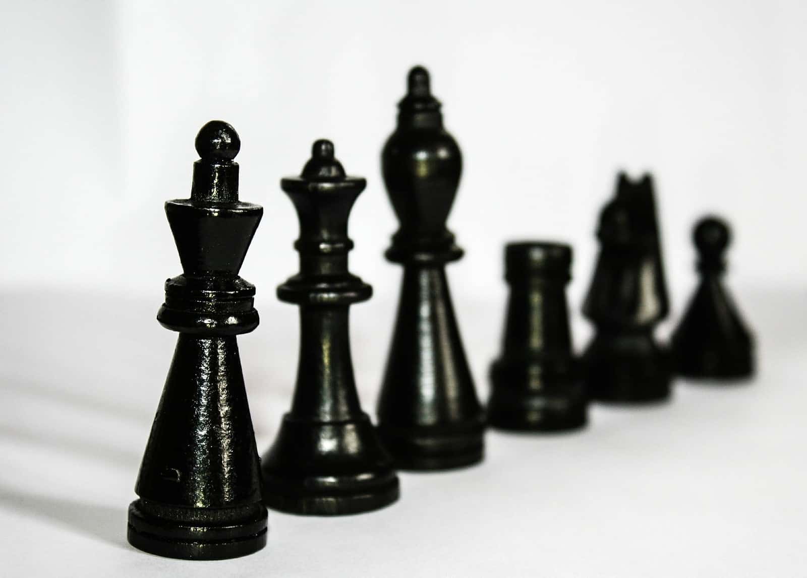 Chess pieces lined up