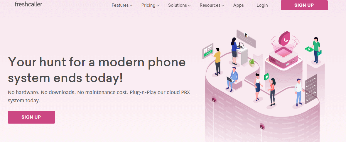 Freshcaller landing page