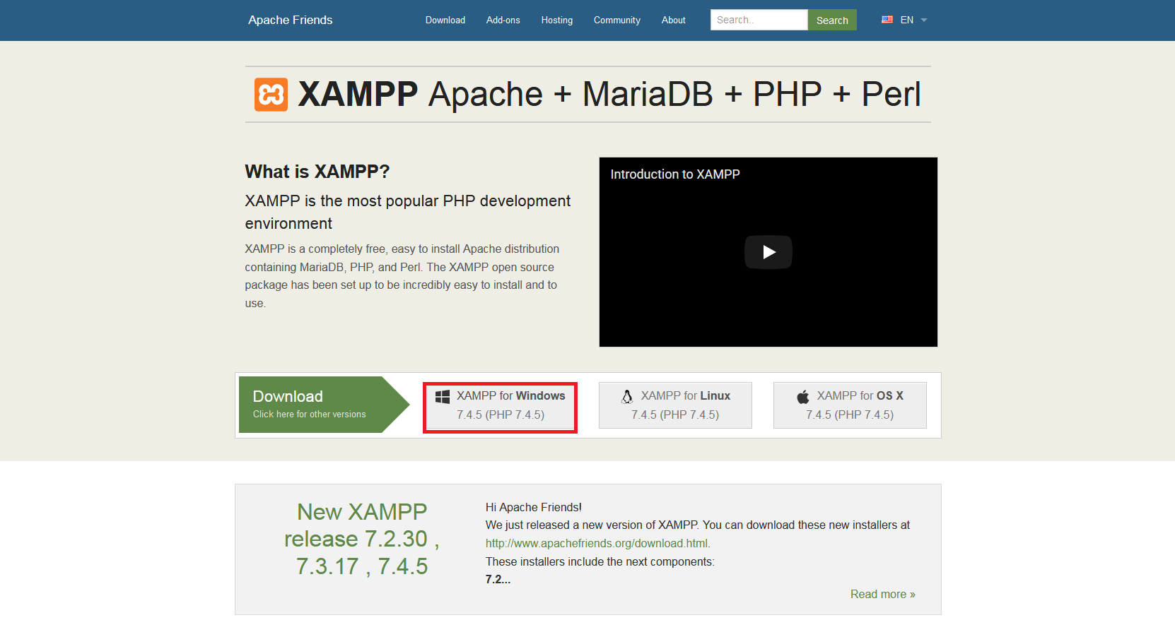 www xampp free download