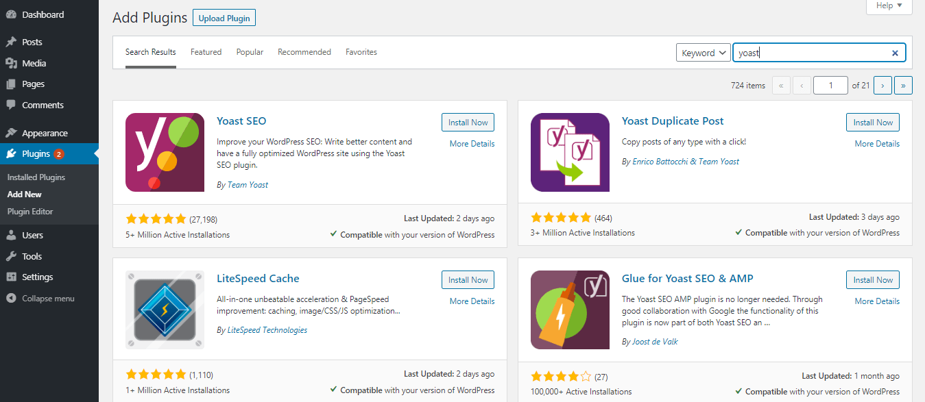 Yoast SEO installation