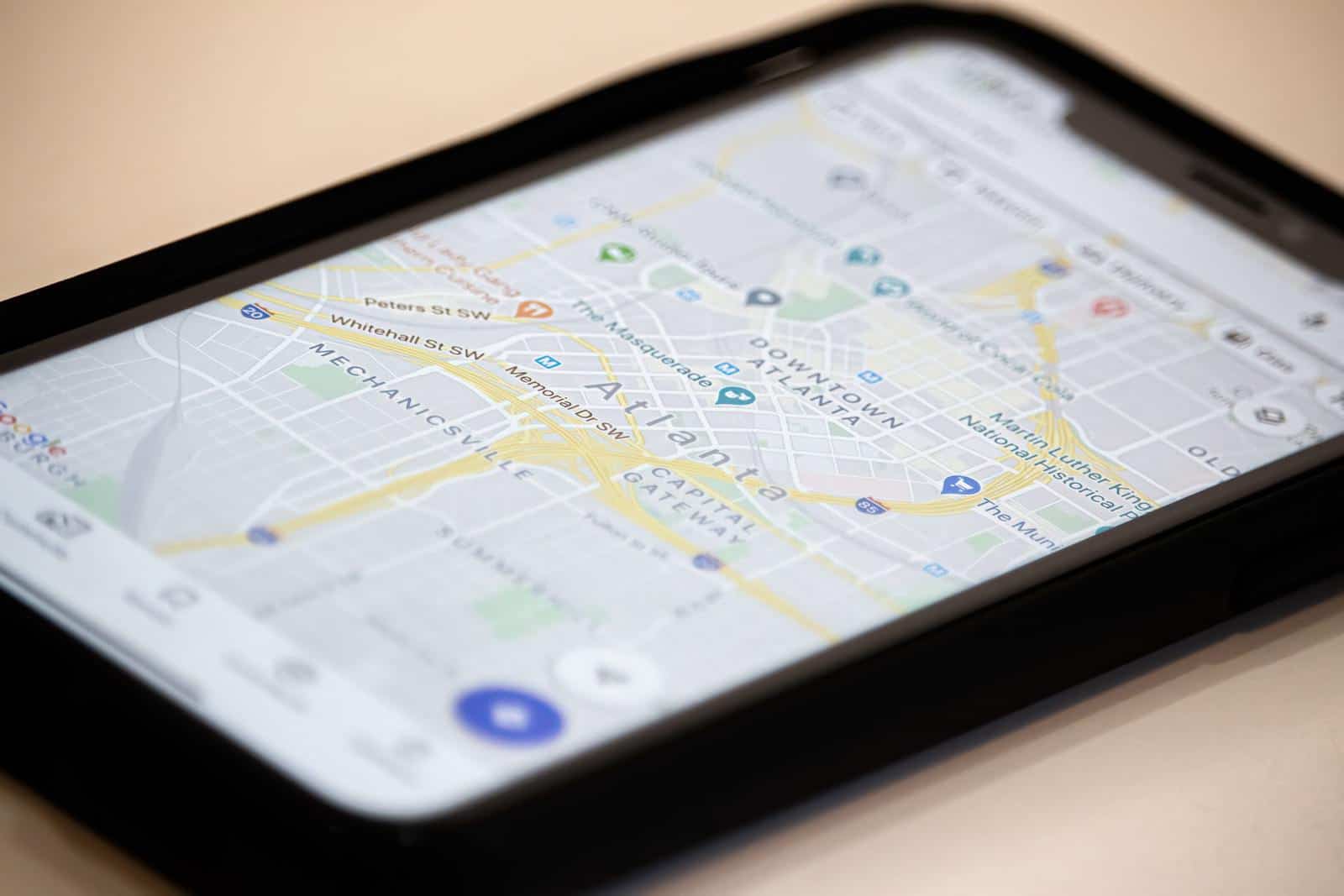 Google maps on smartphone