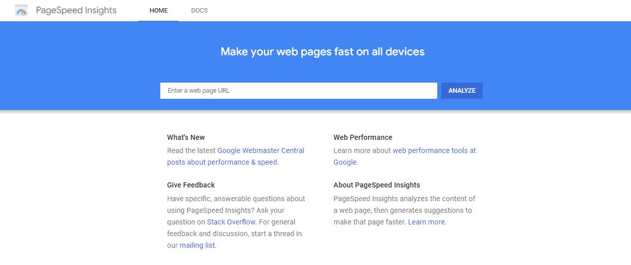 Google PageSpeed Insights 