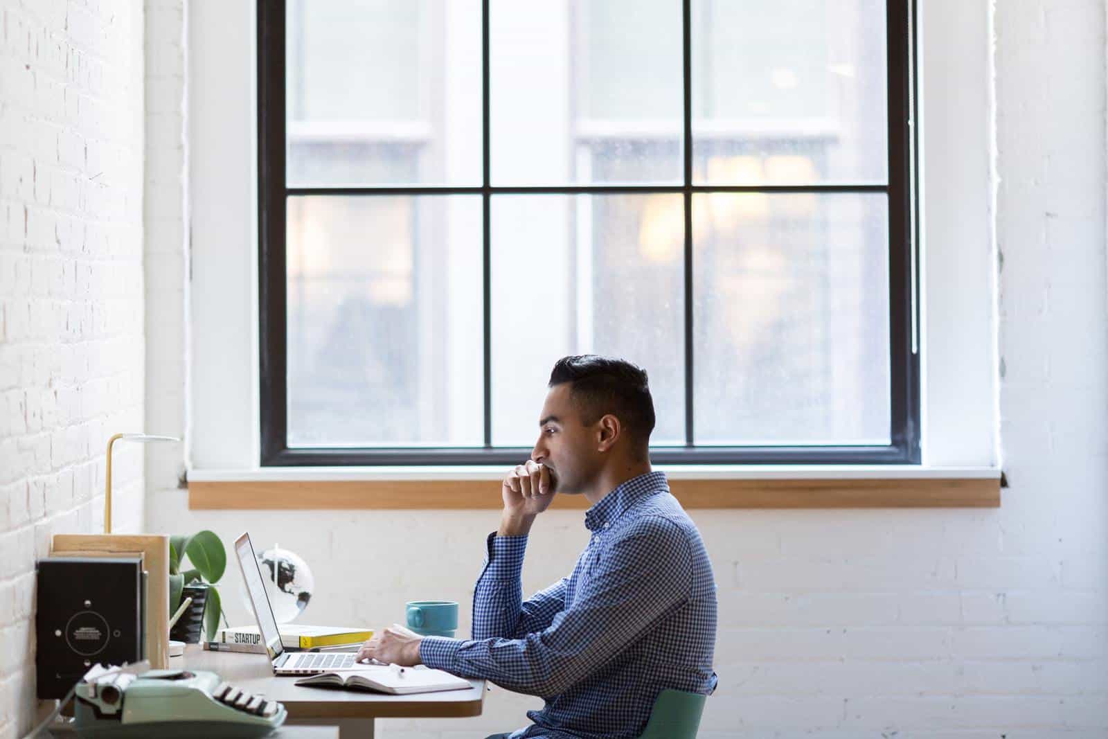 Man working in home office