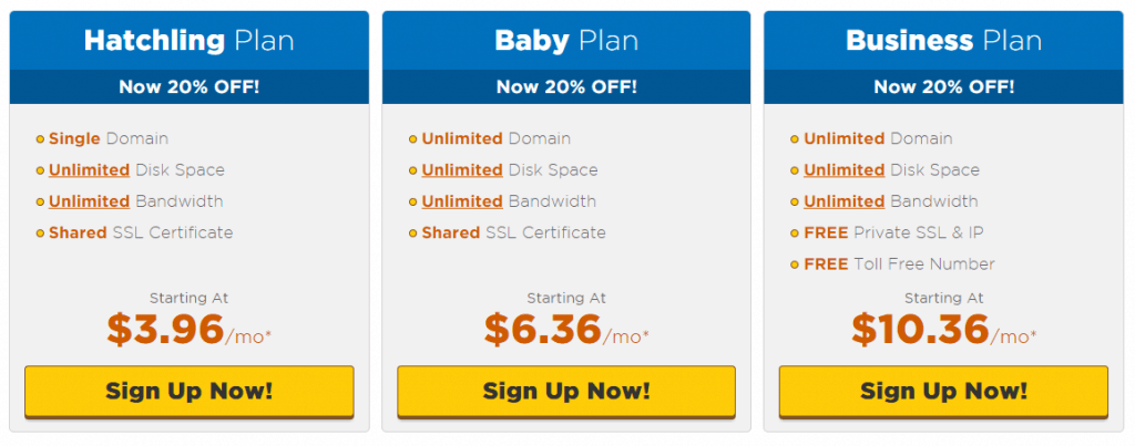 HostGator pricing 