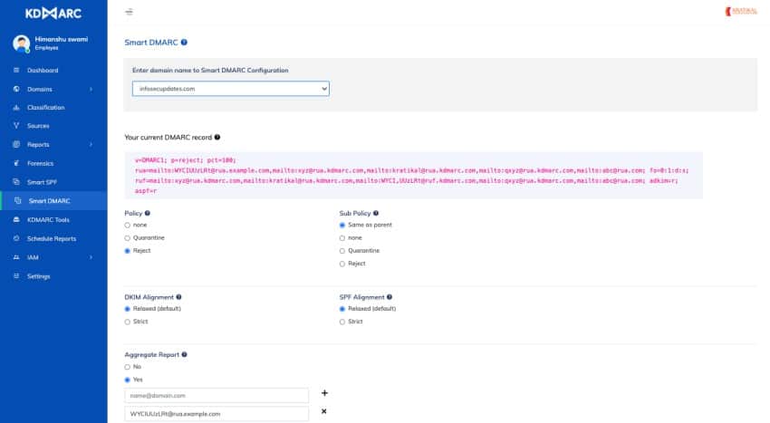 KDMARC DMARC dashboard