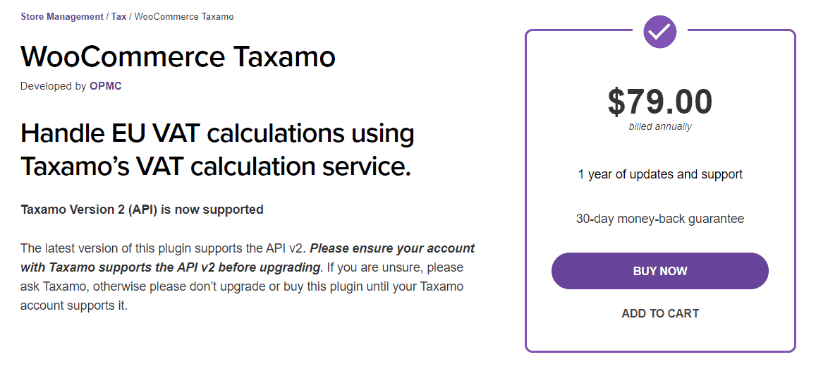 WooCommerce Taxamo plugin