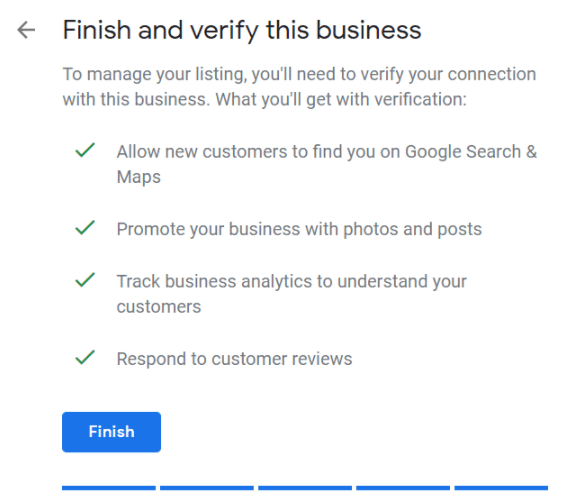 Google My Business verify business page