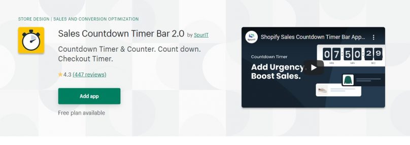 Sales Countdown Timer Bar