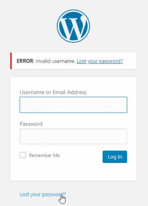 WordPress login error