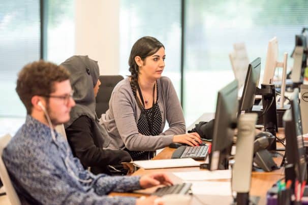 employees working on their pcs