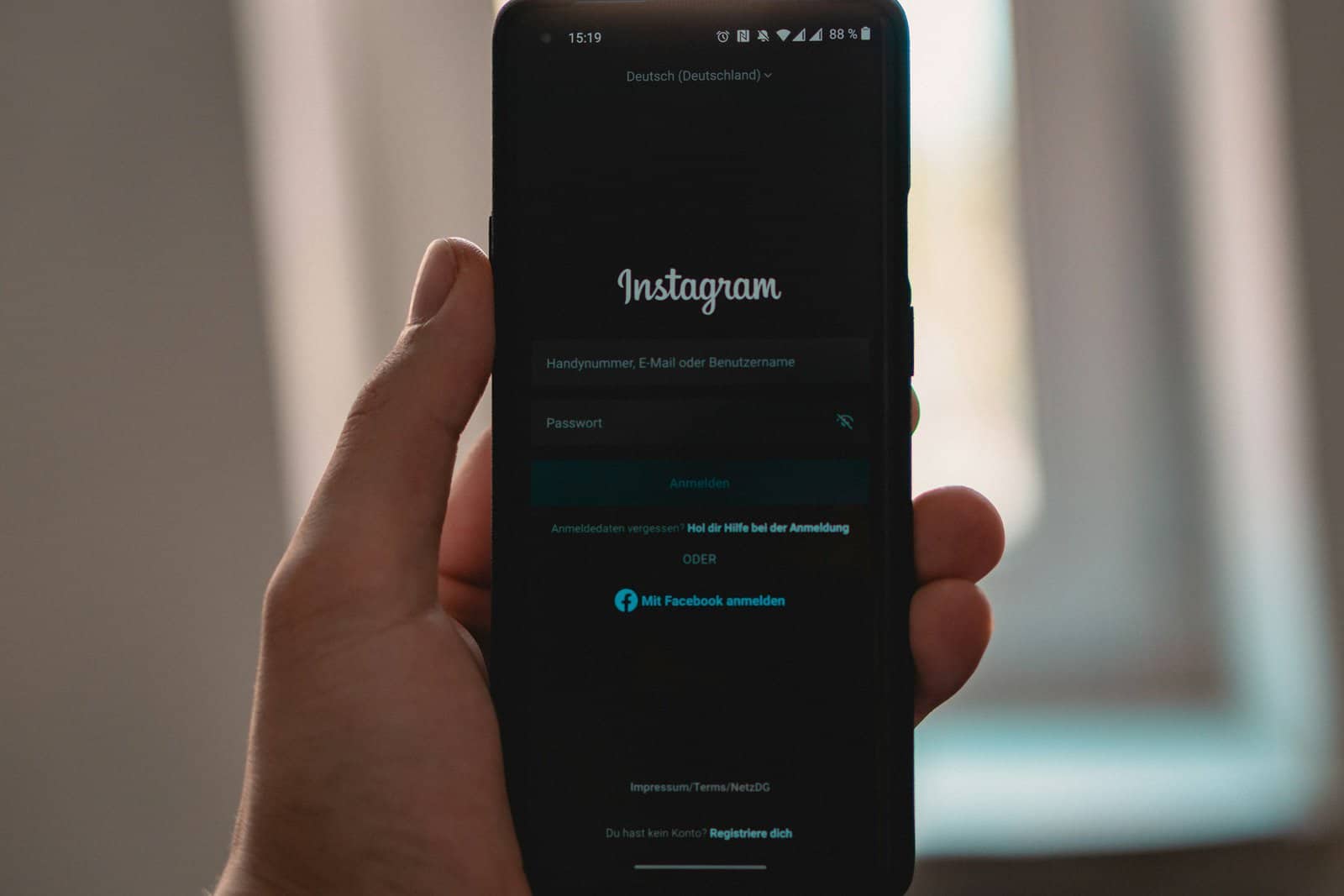 Instagram login