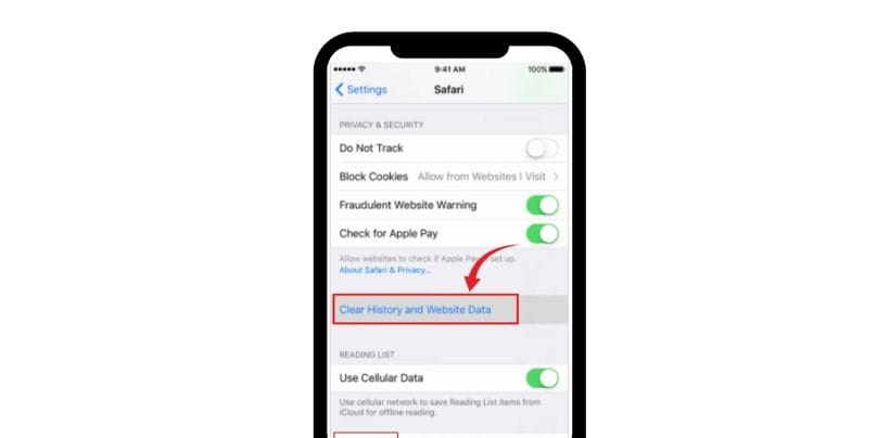 Clear Safari Browsing Data
