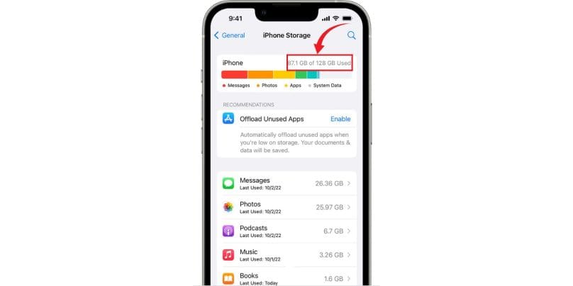 Check Storage and Free Up Space on iPhone