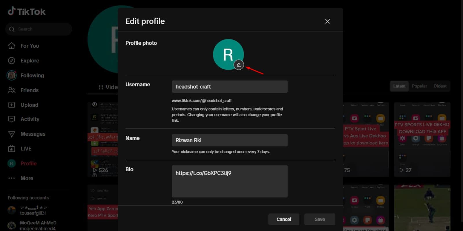 How to Fix TikTok Profile Photo Not Updating on PC