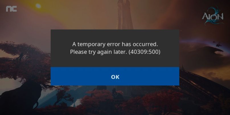 What Is Aion 2 Error 40309:500