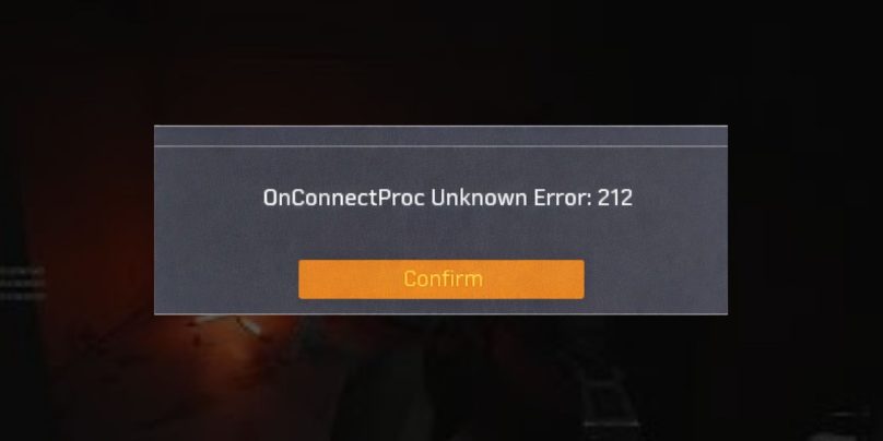 What Is onconnectproc Unknown Error 212